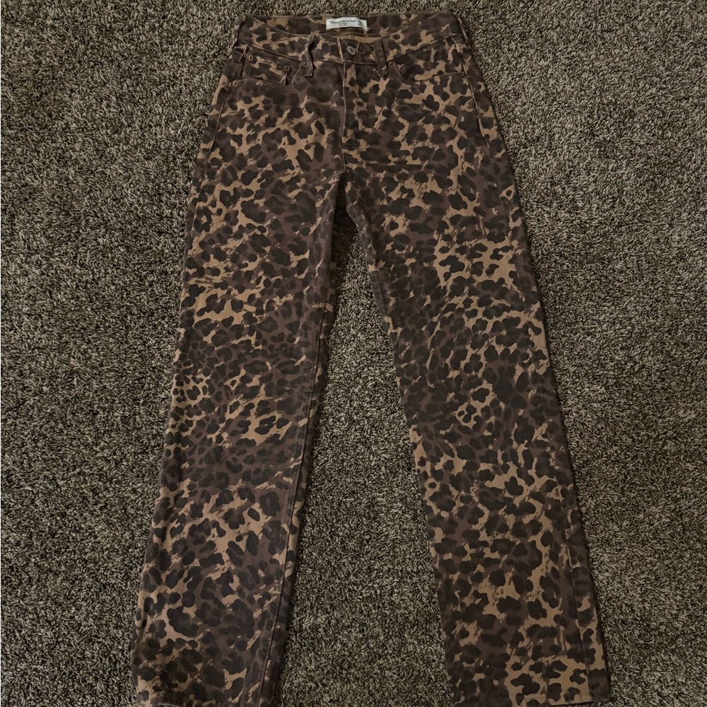 Abercrombie & Fitch Brown Animal Print Pants